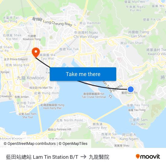 藍田站總站 Lam Tin Station B/T to 九龍醫院 map