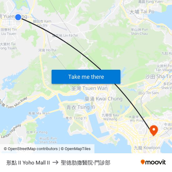 形點 II Yoho Mall II to 聖德肋撒醫院-門診部 map