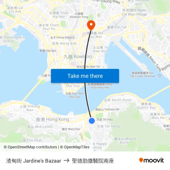 渣甸街 Jardine's Bazaar to 聖德肋撒醫院南座 map