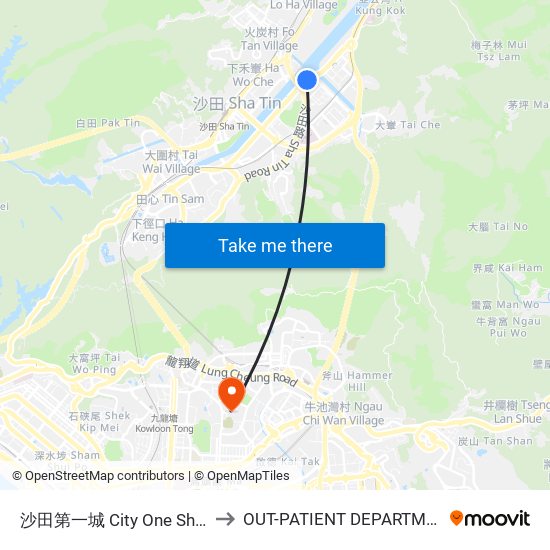 沙田第一城 City One Shatin to OUT-PATIENT DEPARTMENT map