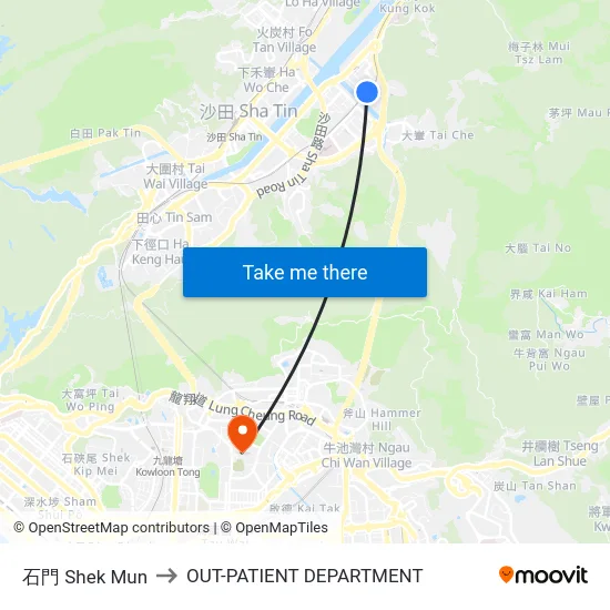 石門 Shek Mun to OUT-PATIENT DEPARTMENT map