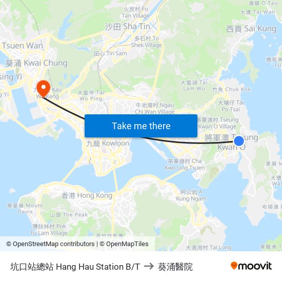坑口站總站 Hang Hau Station B/T to 葵涌醫院 map