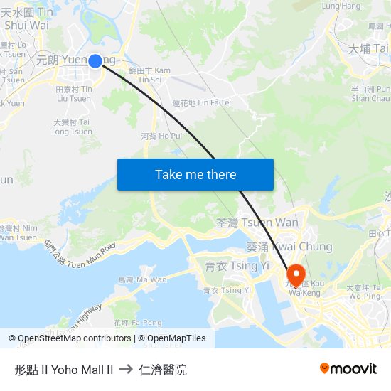 形點 II Yoho Mall II to 仁濟醫院 map