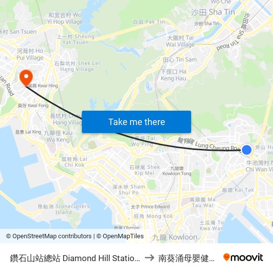 鑽石山站總站 Diamond Hill Station B/T to 南葵涌母嬰健康院 map