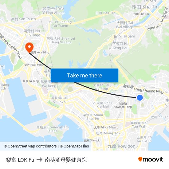 樂富 LOK Fu to 南葵涌母嬰健康院 map