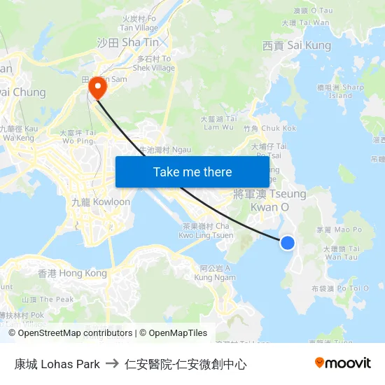 康城 Lohas Park to 仁安醫院-仁安微創中心 map