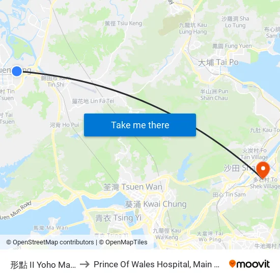 形點 II Yoho Mall II to Prince Of Wales Hospital, Main Block map