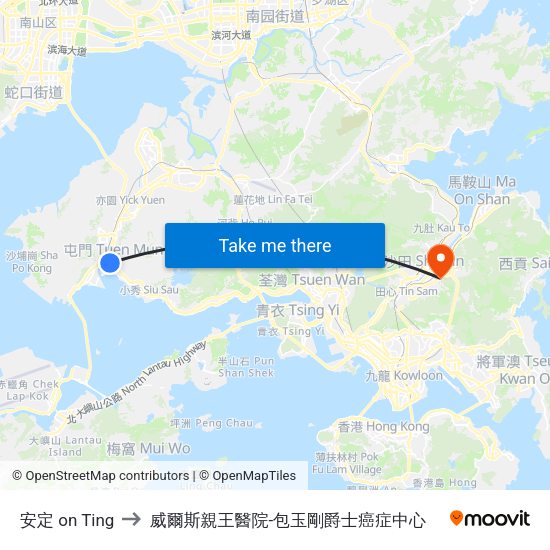 安定 on Ting to 威爾斯親王醫院-包玉剛爵士癌症中心 map