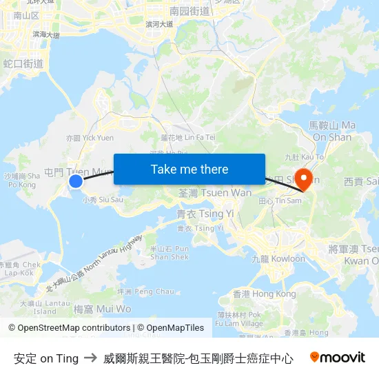 安定 on Ting to 威爾斯親王醫院-包玉剛爵士癌症中心 map