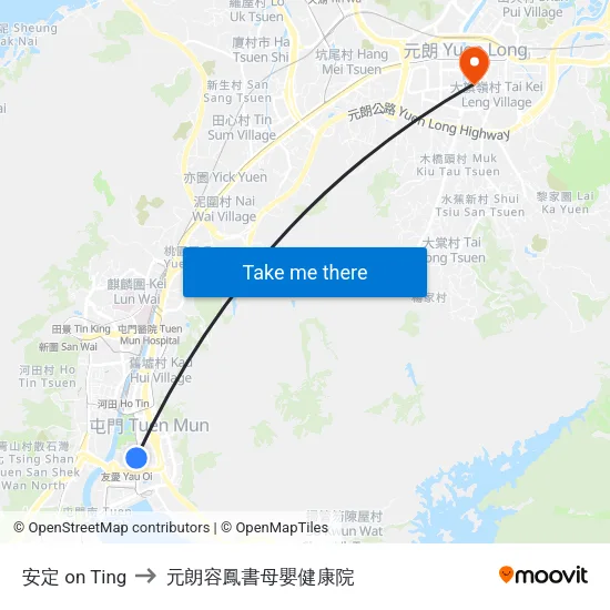 安定 on Ting to 元朗容鳳書母嬰健康院 map