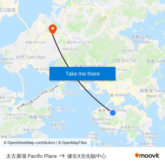 太古廣場 Pacific Place to 健生X光化驗中心 map