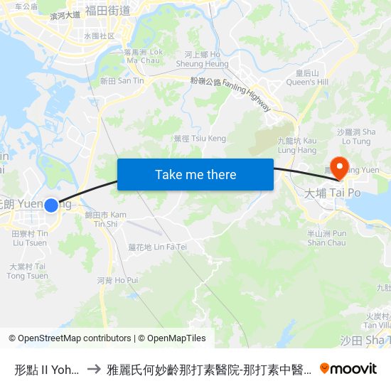 形點 II Yoho Mall II to 雅麗氏何妙齡那打素醫院-那打素中醫藥臨床研究服務中心 map