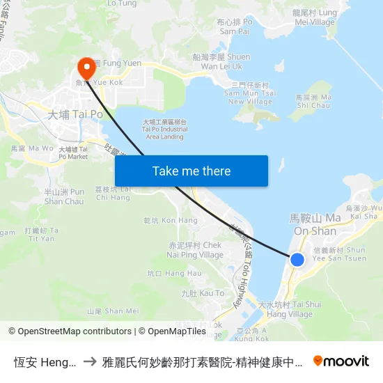恆安 Heng on to 雅麗氏何妙齡那打素醫院-精神健康中心門診 map