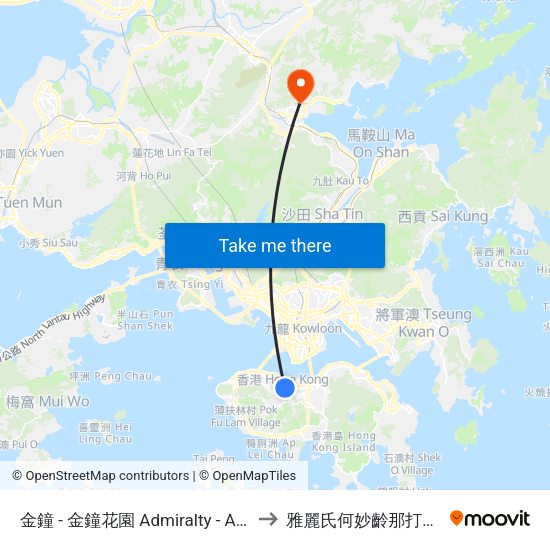 金鐘 - 金鐘花園 Admiralty - Admiralty Garden to 雅麗氏何妙齡那打素醫院-急診 map