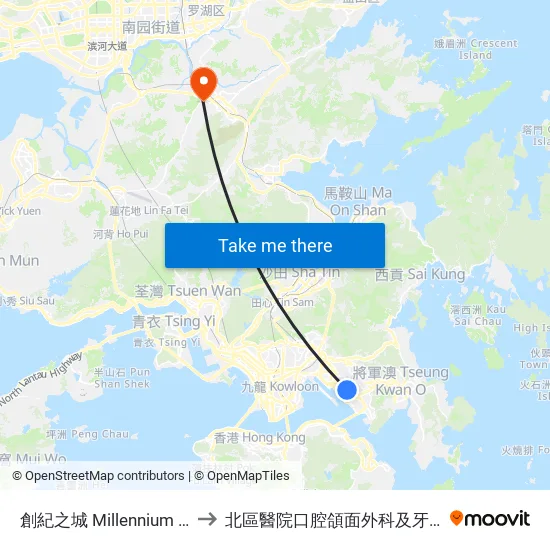 創紀之城 Millennium City to 北區醫院口腔頜面外科及牙科部 map