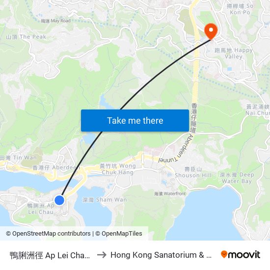 鴨脷洲徑 Ap Lei Chau Drive to Hong Kong Sanatorium & Hospital map