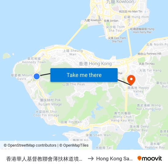 香港華人基督教聯會薄扶林道墳場 Hkcccu Pok Fu Lam Road Cemetery to Hong Kong Sanatorium & Hospital map