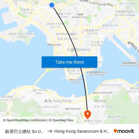 蘇屋巴士總站 So Uk B/T to Hong Kong Sanatorium & Hospital map