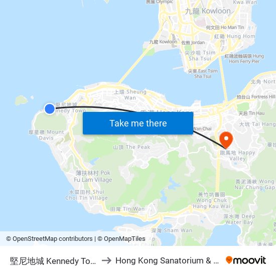 堅尼地城 Kennedy Town B/T to Hong Kong Sanatorium & Hospital map