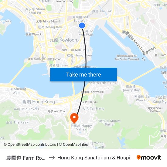 農圃道 Farm Road to Hong Kong Sanatorium & Hospital map
