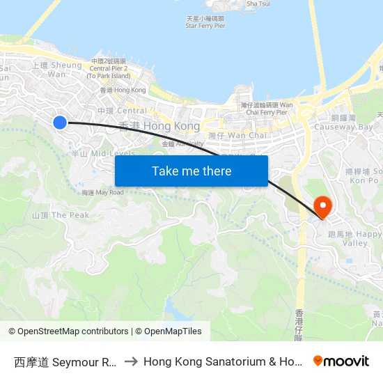 西摩道 Seymour Road to Hong Kong Sanatorium & Hospital map