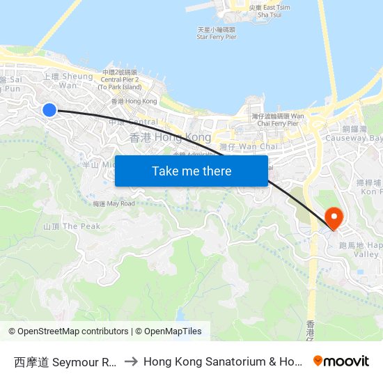 西摩道 Seymour Road to Hong Kong Sanatorium & Hospital map