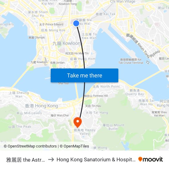 雅麗居 the Astrid to Hong Kong Sanatorium & Hospital map