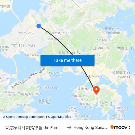 香港家庭計劃指導會 the Family Planning Association Of Hk to Hong Kong Sanatorium & Hospital map