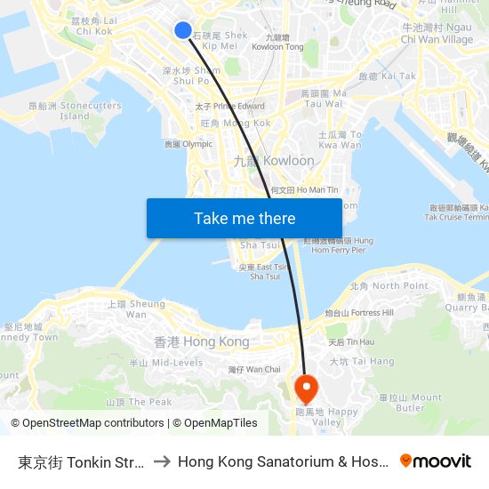 東京街 Tonkin Street to Hong Kong Sanatorium & Hospital map