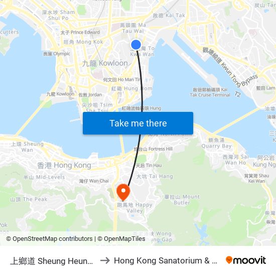 上鄉道 Sheung Heung Road to Hong Kong Sanatorium & Hospital map