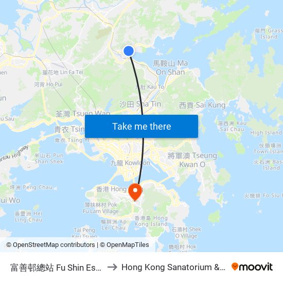 富善邨總站 Fu Shin Estate B/T to Hong Kong Sanatorium & Hospital map