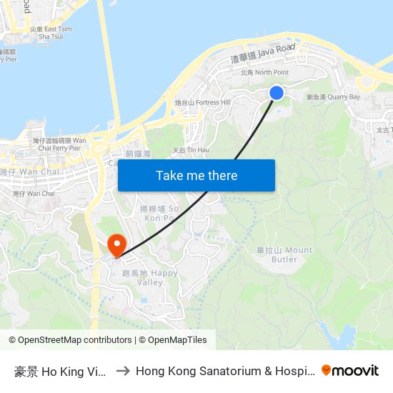 豪景 Ho King View to Hong Kong Sanatorium & Hospital map