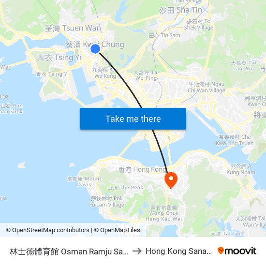 林士德體育館 Osman Ramju Sadick Memorial Sports Centre to Hong Kong Sanatorium & Hospital map