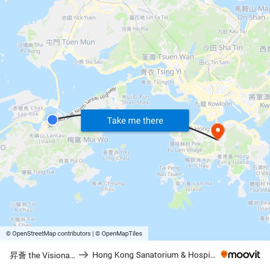 昇薈 the Visionary to Hong Kong Sanatorium & Hospital map