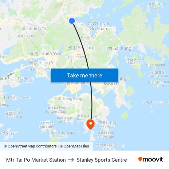 Mtr Tai Po Market Station to Stanley Sports Centre map