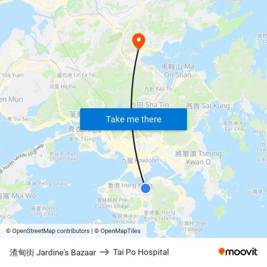 渣甸街 Jardine's Bazaar to Tai Po Hospital map