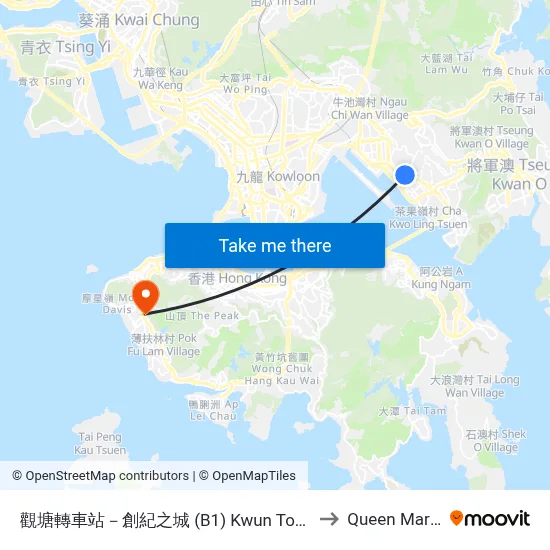 Kwun Tong BBI - Millennium City (B1) to Queen Mary Hospital map