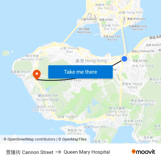 Cannon Street to Queen Mary Hospital map