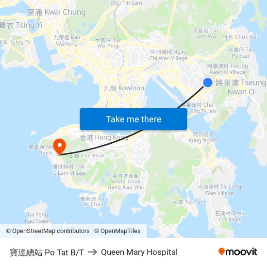 寶達總站 Po Tat B/T to Queen Mary Hospital map