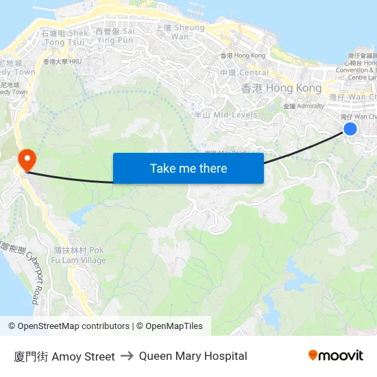 Amoy Street to Queen Mary Hospital map