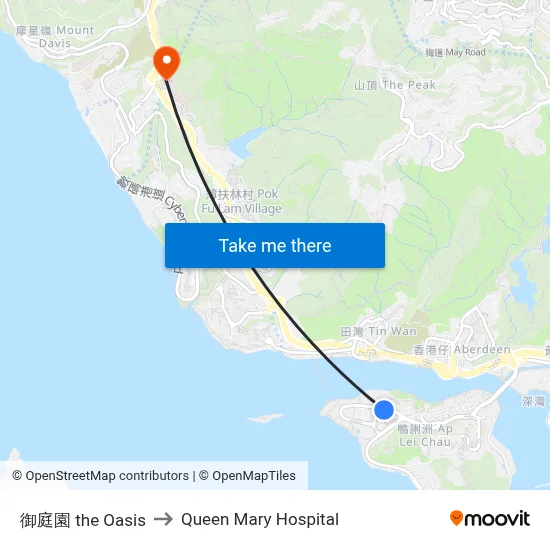 The Oasis to Queen Mary Hospital map