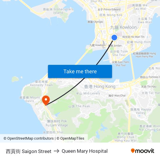 西貢街 Saigon Street to Queen Mary Hospital map