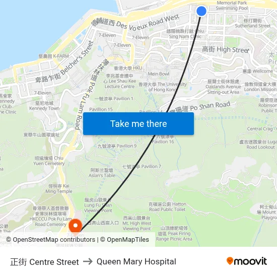 Centre Street to Queen Mary Hospital map