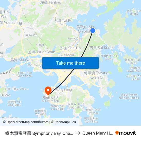 Symphony Bay, Cheung Muk Tau to Queen Mary Hospital map