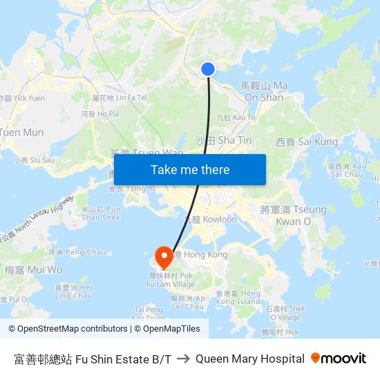 富善邨總站 Fu Shin Estate B/T to Queen Mary Hospital map