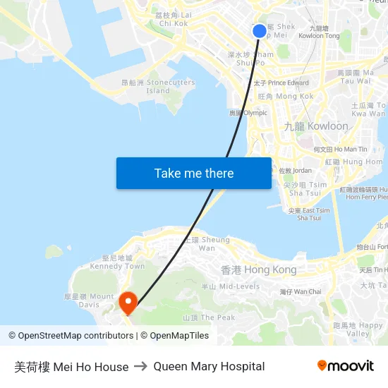 Mei Ho House to Queen Mary Hospital map