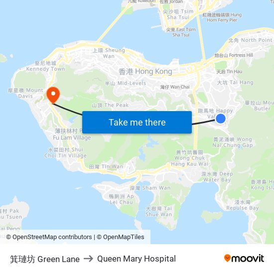 箕璉坊 Green Lane to Queen Mary Hospital map