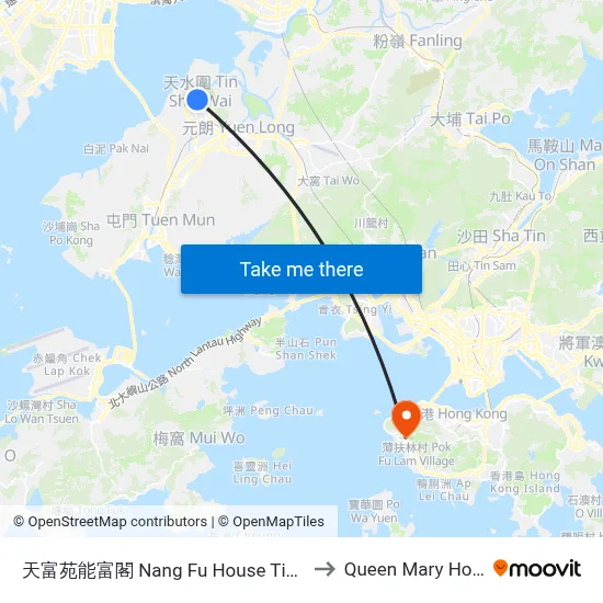 Nang Fu House Tin Fu Court to Queen Mary Hospital map