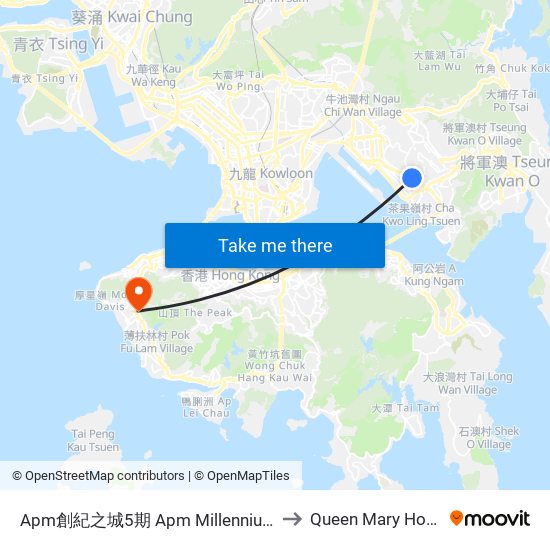 Apm創紀之城5期 Apm Millennium City 5 to Queen Mary Hospital map