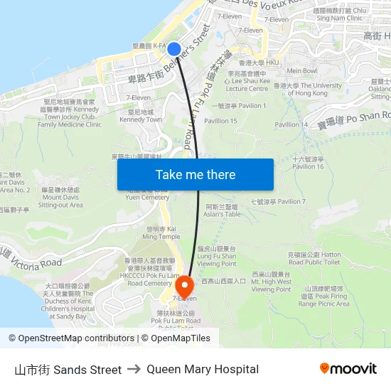 Sands Street to Queen Mary Hospital map